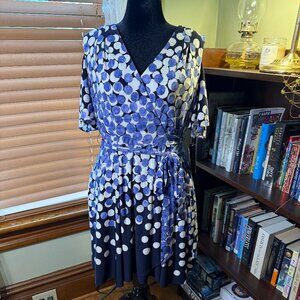 Tahari Cold Shoulder Faux Wrap Dress